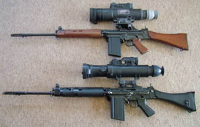 Australian L1A1 with US AN-PVS-2  and UK L1A1 with IWS.jpg